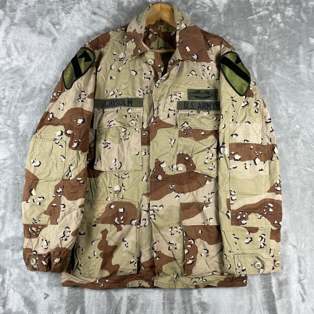Vintage Coat Desert Camouflage Combat Men Small Brown Camo 1980s Chocolate Chip